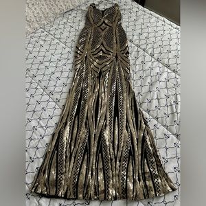 Black and gold prom dress in size small